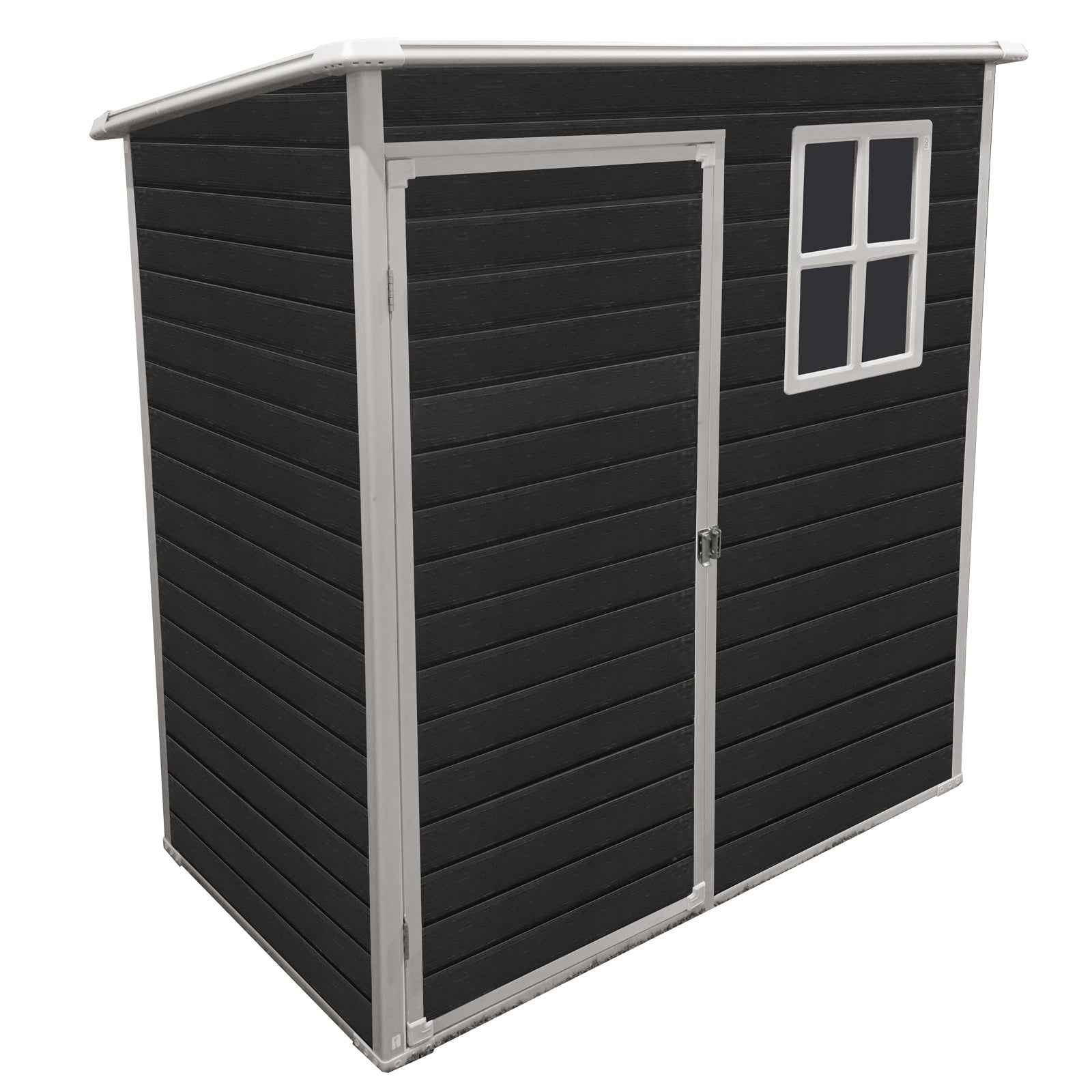 5X3Ft Resin Outdoor Storage Shed Kit Perfect To Store Patio Furniture,Black Black Plastic
