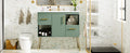36'' Bathroom Vanity With Resin Sink Combo Set, Modern Freestanding Single Bathroom Cabinet With 2 Drawers & 2 Storage Compartments, Storage Cabinet For Bathroom, Solid Wood Frame Vanity Set, Green Green Bathroom Modern Mdf