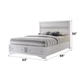 Naima White Finish Queen Bed W Storage White Synthetic Wood