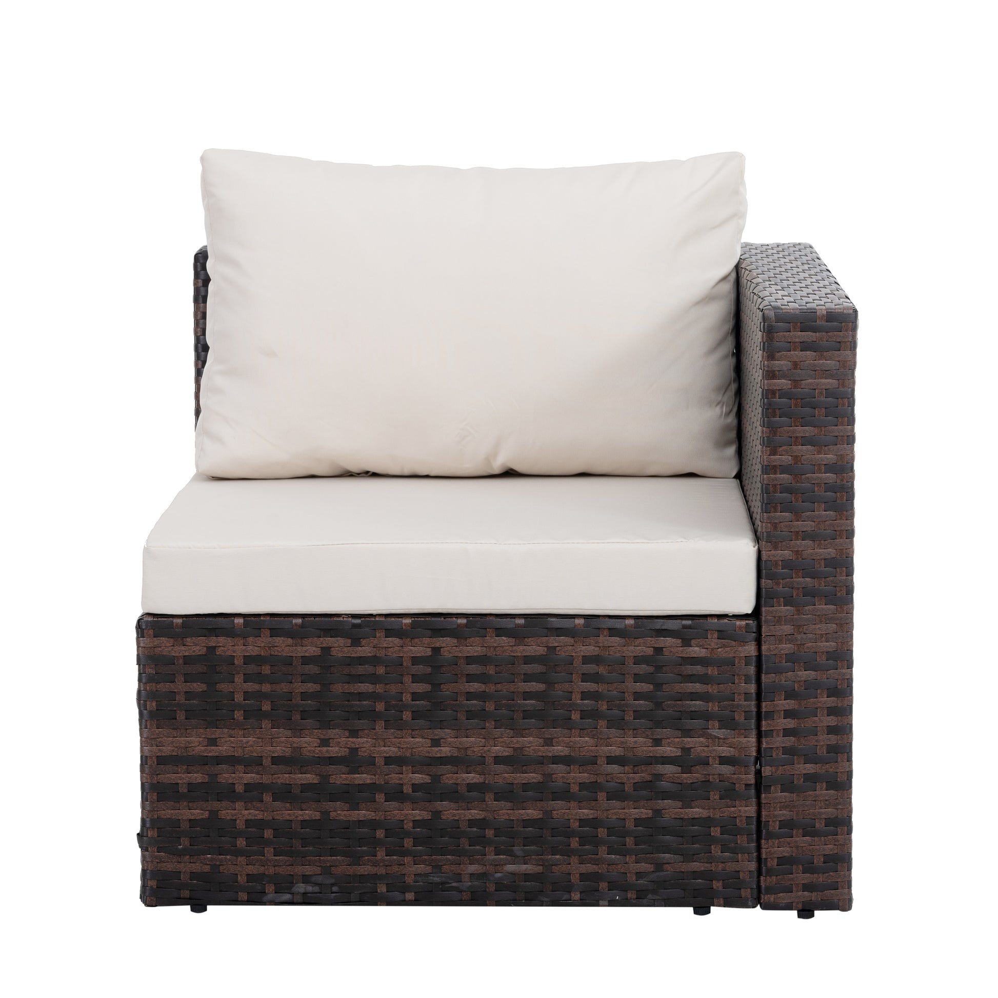 Patio Furniture, Outdoor Furniture, Seasonal Pe Wicker Furniture, 5 Set Wicker Furniture With Tempered Glass Coffee Table Brown Seats 4 Pe Rattan Iron Waterproof Fabric