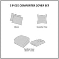 5 Piece Organic Cotton Oversized Comforter Cover Set W Removable Insert Natural Full Queen Natural Cotton