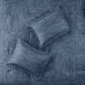 7 Piece Printed Seersucker Comforter Set Navy Cal King California King Navy Microfiber