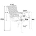 5 Piece Wicker Outdoor Table And Chairs, Patio Dining Set W Square Steel Tabletop And Umbrella Hole, Patio Table And Chairs Set For Backyard Deck Balcony Front Porch Brown Gray Cotton Steel