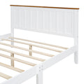 Queen Size Wood Platform Bed Wooden Slat Support, Vintage Simple Bed Frame With Rectangular Headboard And Footboard, White Box Spring Not Required Queen White Wood