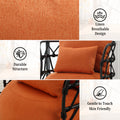 Coolmore Upholstered Tufted Living Room Chair Textured Linen Fabric Accent Chair With Metal Stand Orange Primary Living Space Foam Linen