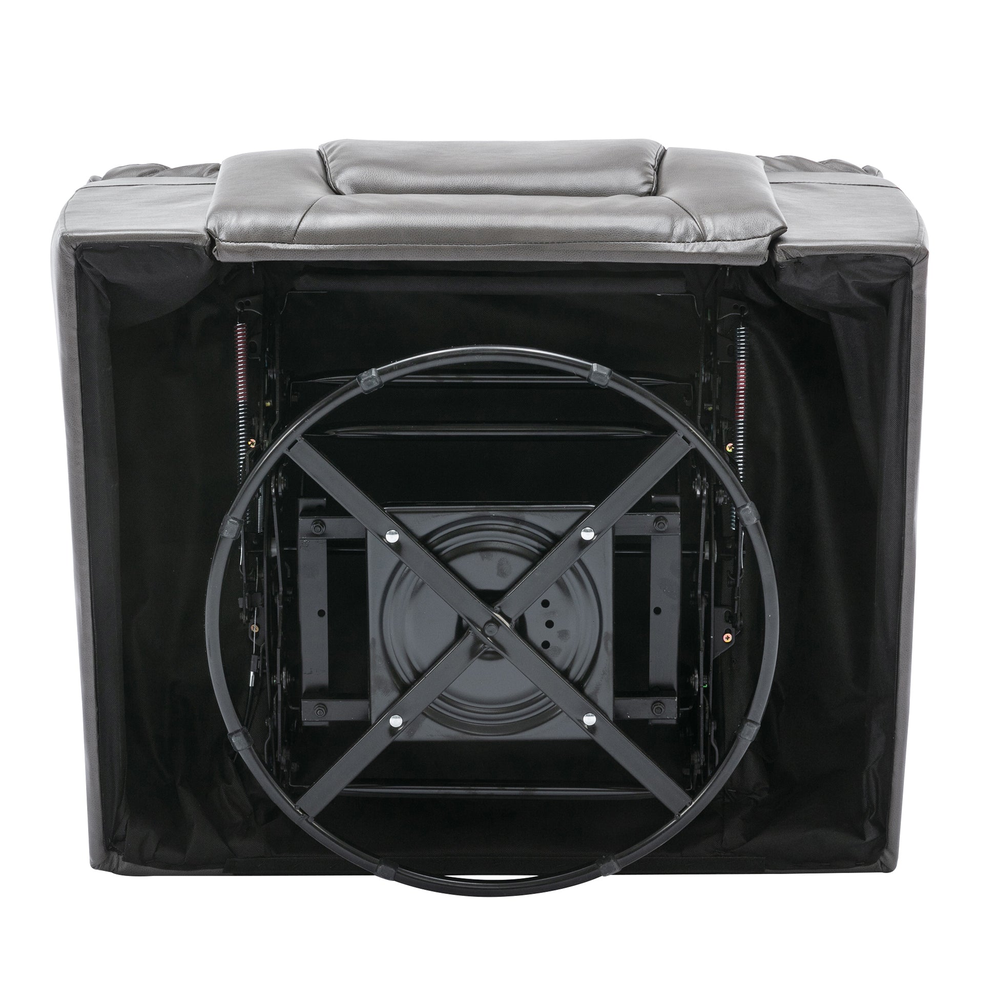 360 Swivel And Rocking Home Theater Recliner Manual Recliner Chair With Wide Armrest For Living Room,Bedroom, Grey Grey Foam Pu