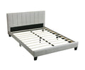 1Pc Eastern King Size Bed Beautiful Gray Polyfiber Vertical Tufted Hb Platform Bedframe Slats Bedroom Furniture Box Spring Not Required King Grey,Light Gray Wood Bedroom Modern,Transitional