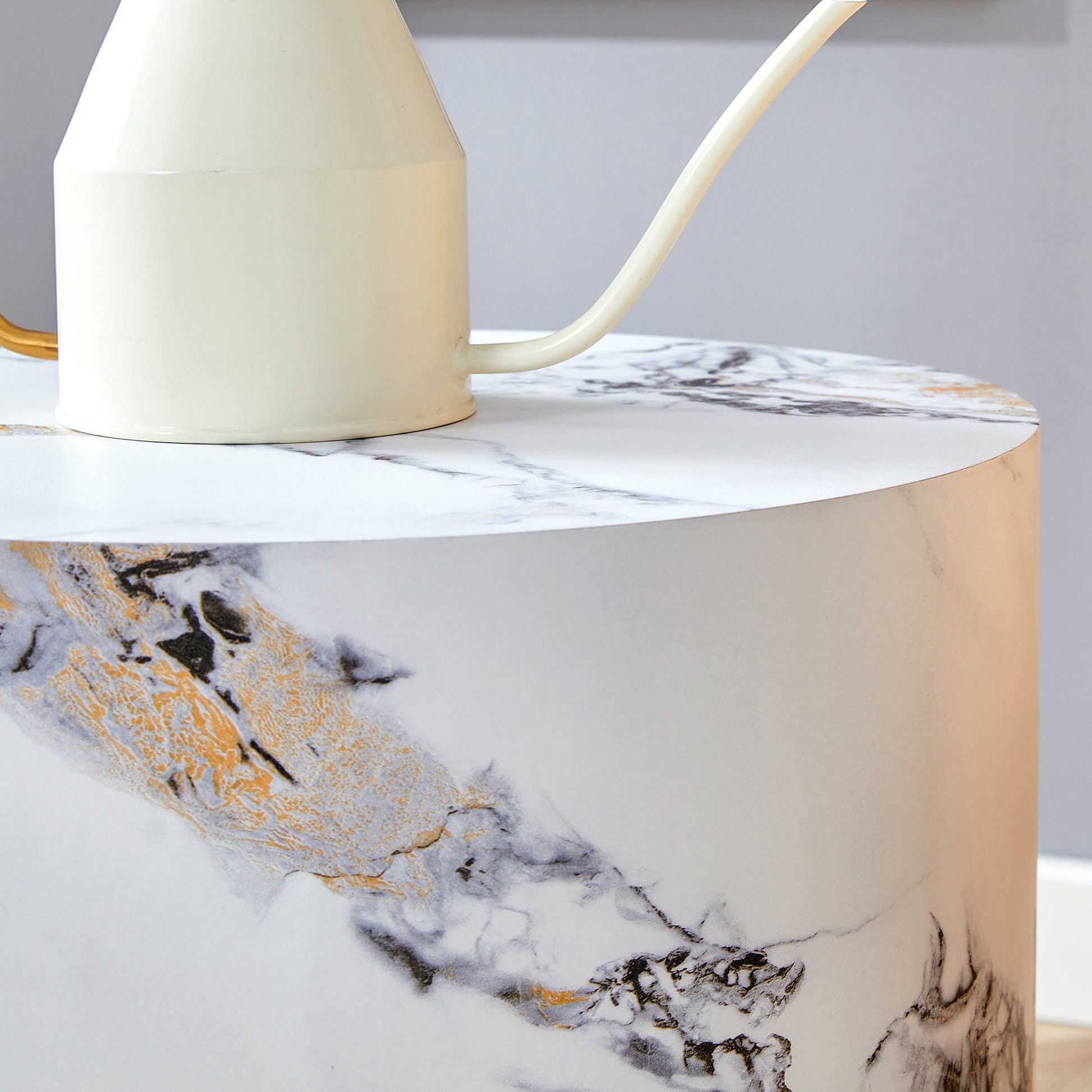 The Cylindrical Table With Its Patterned Design Can Be Easily Integrated Into A Variety Of Interior Styles, From Coffee Tables To Small Dining Tables, Workbenches Or Makeshift Writing Desks. White Mdf