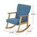Blue Fabric Upholstered Rocking Chair Blue Fabric