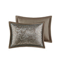 5 Piece Jacquard Bedspread Set With Throw Pillows Blue Brown Queen Queen Blue Brown Cotton