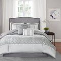 7 Piece Comforter Set Grey King King Grey Polyester
