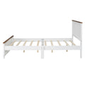 Queen Size Wood Platform Bed Wooden Slat Support, Vintage Simple Bed Frame With Rectangular Headboard And Footboard, White Box Spring Not Required Queen White Wood