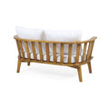 Outdoor Wooden Loveseat With Cushions White Teak 55.50