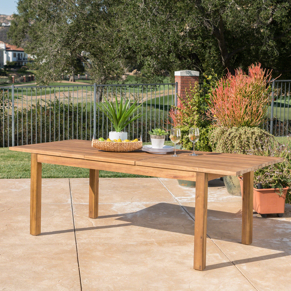 Wilson Expandable Dining Table Teak Acacia Wood