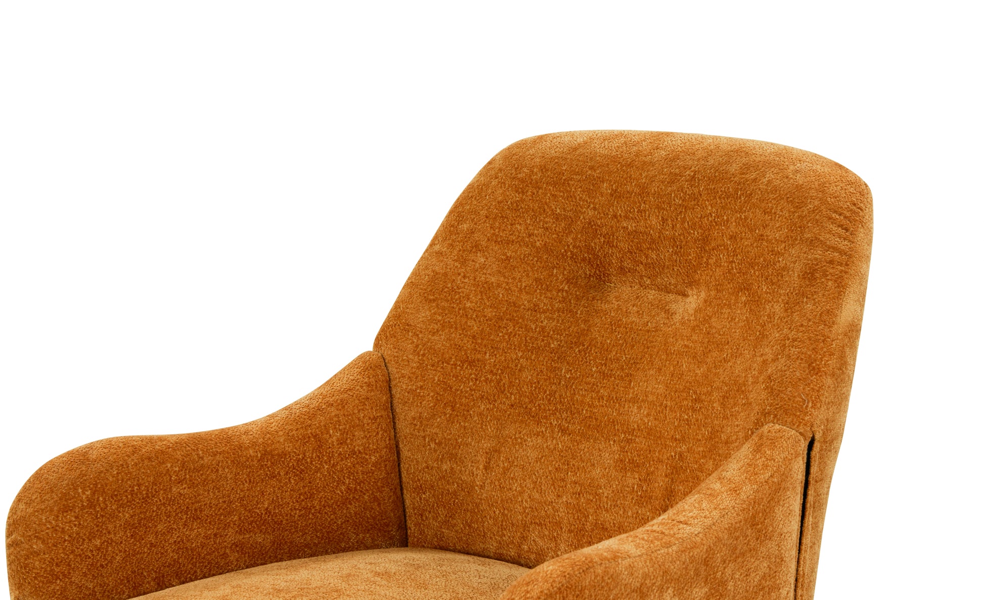Chenille Armchair, Modern Style Accent Chair With Wood Legs, Comfy Design For Living Room, Bedroom, Office, Orange Orange Foam Wood Fabric