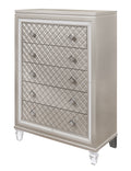 Cross Glam Champagne Chest Champagne Solid Wood Mdf