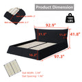 King Size Upholstered Platform Bed With Special Shaped Velvet Headboard, Metal & Solid Wood Frame,Black Box Spring Not Required King Black Pine Velvet Velvet