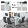 Large Modern Rectangular Table With 0.4 Inch Patterned Tabletop And Large Mdf Table Legs, Suitable For Kitchen, Dining Room, And Living Room 71