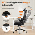 High Back Desk Chair With Adjustable Lumbar Support & Headrest,Comfortable Mesh Computer Chair With Soft Flip Up Arms, Adjustable Height And 120 Tilt,Black Black Abs Pc