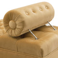 Lewis Bolster Arm Entryway Bench, Gold Velvet Yellow Foam Velvet