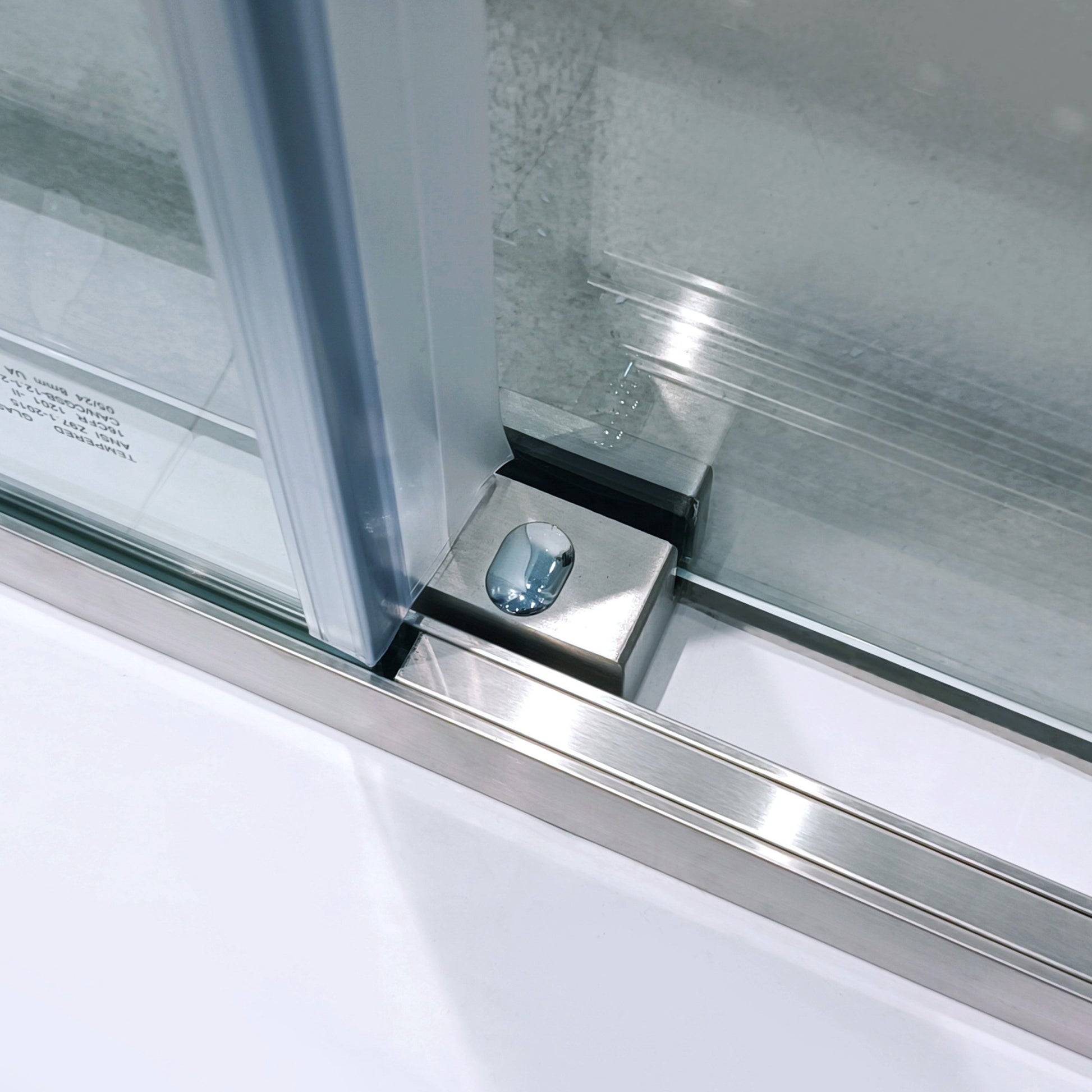 56 60"W X 75"H Semi Frame Single Sliding Shower Door, 304 Stainless Steel In Brushed Nickel, 5 16" 8Mm Thick Sgcc Tempered Clear Glass. Brushed Nickel Bathroom Classic,Luxury,Modern Glass Stainless Steel