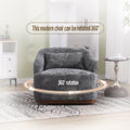 Coolmore Swivel Barrel Chair, Comfy Round Accent Sofa Chair For Living Room, 360 Degree Swivel Barrel Club Chair, Leisure Arm Chair For Nursery, Hotel, Bedroom, Office, Lounge Gray Boucle Gray Primary Living Space Foam Boucle
