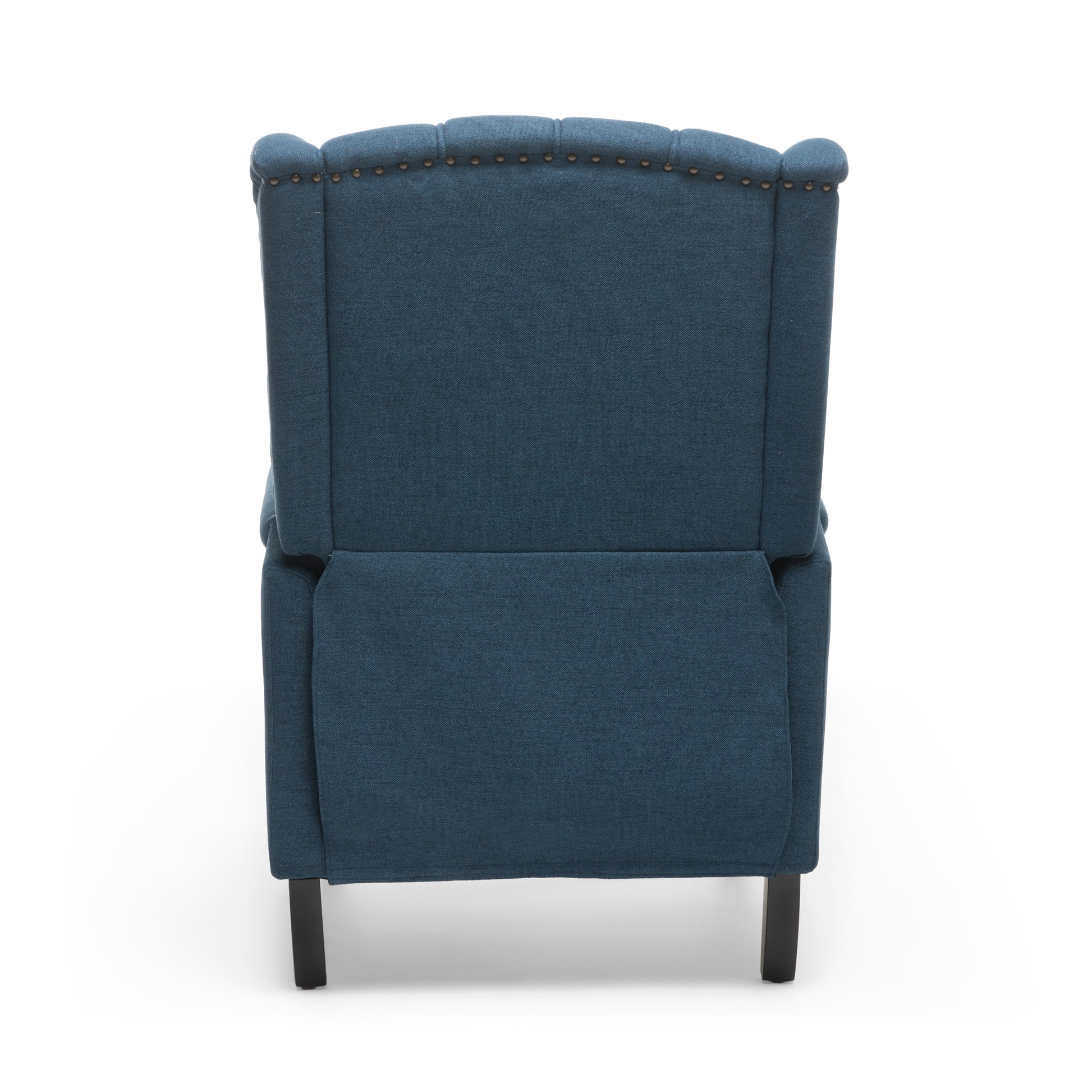Dark Blue Tufted Fabric Arm Chair Recliner Dark Blue Polyester