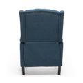 Dark Blue Tufted Fabric Arm Chair Recliner Dark Blue Polyester