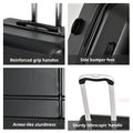 Luggage Expandable Suitcase, Hardcase Pc Abs 3 Pieces Travel Luggage Set 20 24 28 With Tsa Lock And Spinner Wheels Black Abs Pc