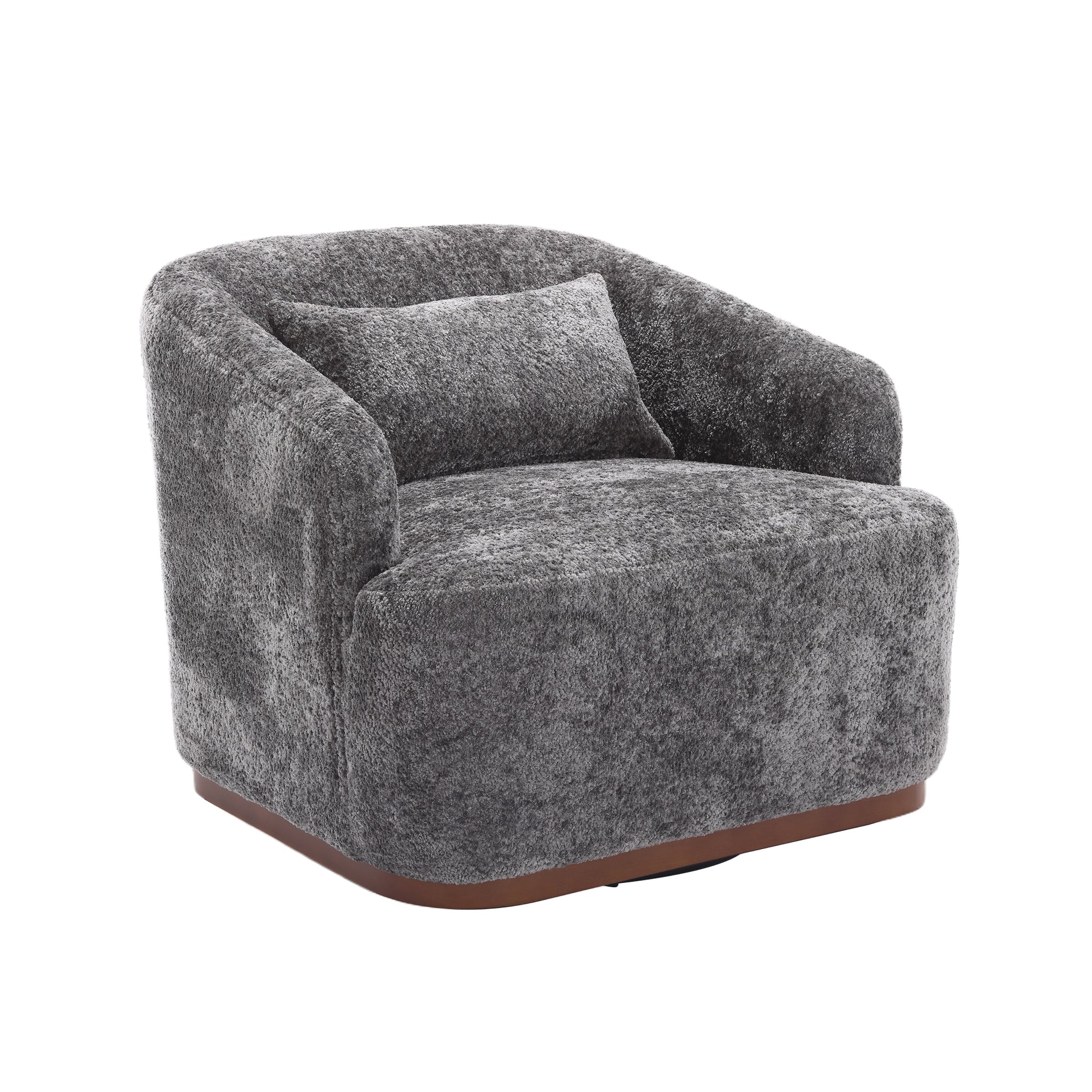 Coolmore Swivel Barrel Chair, Comfy Round Accent Sofa Chair For Living Room, 360 Degree Swivel Barrel Club Chair, Leisure Arm Chair For Nursery, Hotel, Bedroom, Office, Lounge Gray Boucle Gray Primary Living Space Foam Boucle