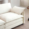 Ottoman Footstool In Corduroy Fabric, Can Be Used With 2 Seater Sofas, 3 Seater Sofas And 4 Seater Sofas, Beige Corduroy Fabric Beige Corduroy