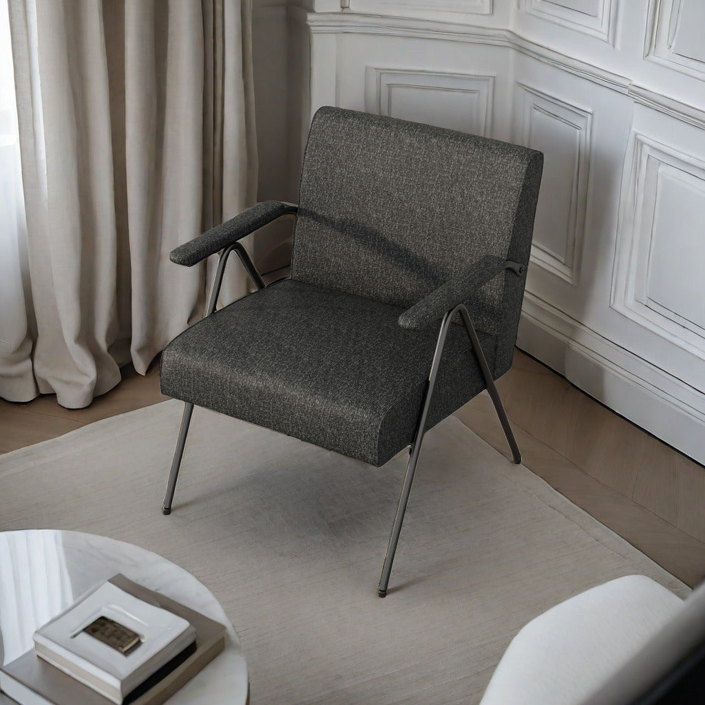 Fx P91 Bk Sofa Chair Modern Black Accent Chair With Metal Frame Stylish Upholstered Single Sofa, Perfect For Living Room, Bedroom, And Office Decor Temu Suitable Black Linen