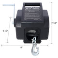12V Trailer Winch,Reversible Electric Winch, For Boats Up To 5000 Lbs, Galvanized Wire Rope, Rapid Mount, Handheld Remote,Power In And Manual Out.Black Plastic Casing Black Plastic