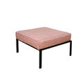 Pink And Black Patio Ottoman With Metal Tube Legs Yes Pink Black Garden & Outdoor Wood Fabric