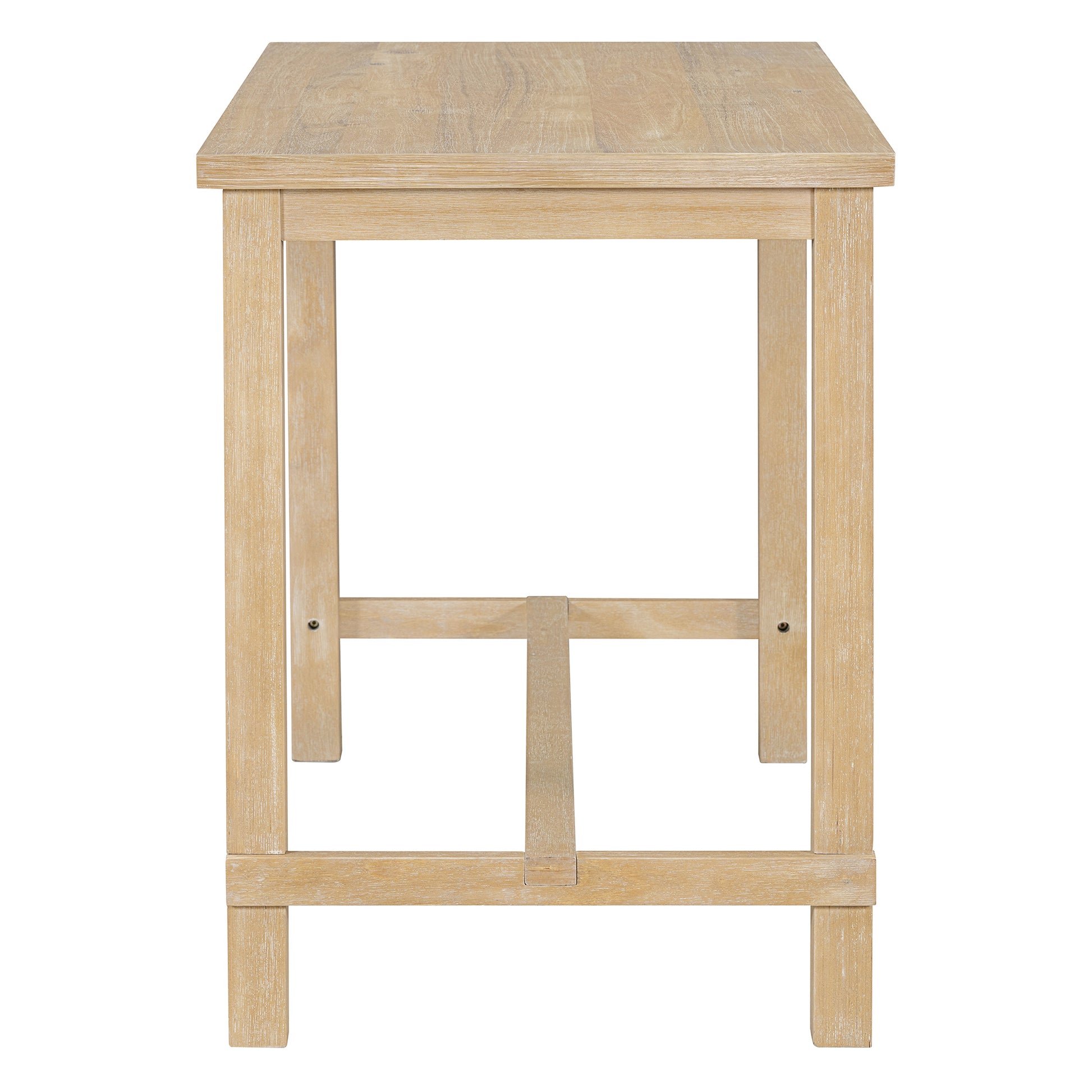 5 Piece Counter Height Dining Set, Classic Elegant Table And 4 Chairs In Natural Wood Wash Natural Wood Wash Solid Wood