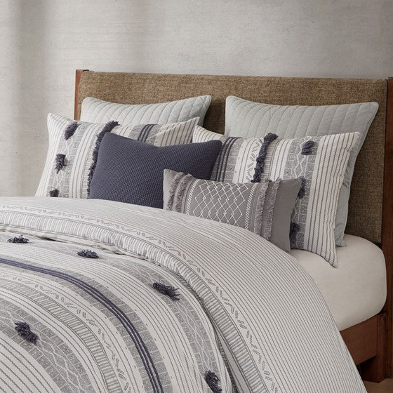 3 Piece Cotton Duvet Cover Set Queen Multicolor Cotton