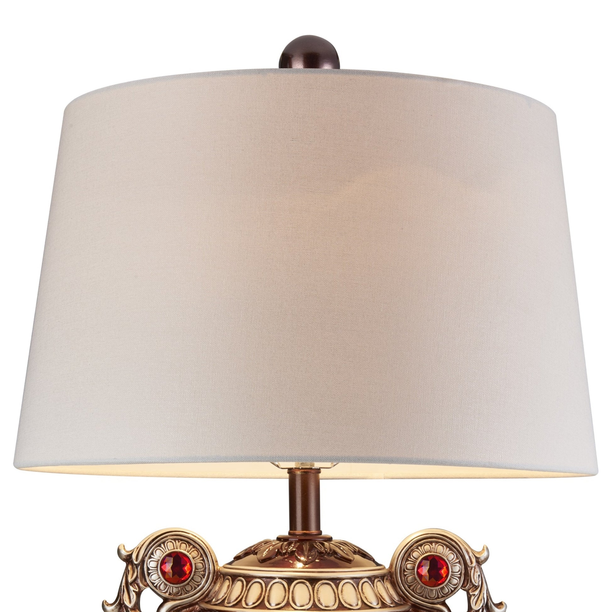 29.5" Tall" Delicata" Urn Shaped Table Lamp, Bronze With Silver Accents Multicolor Polyresin