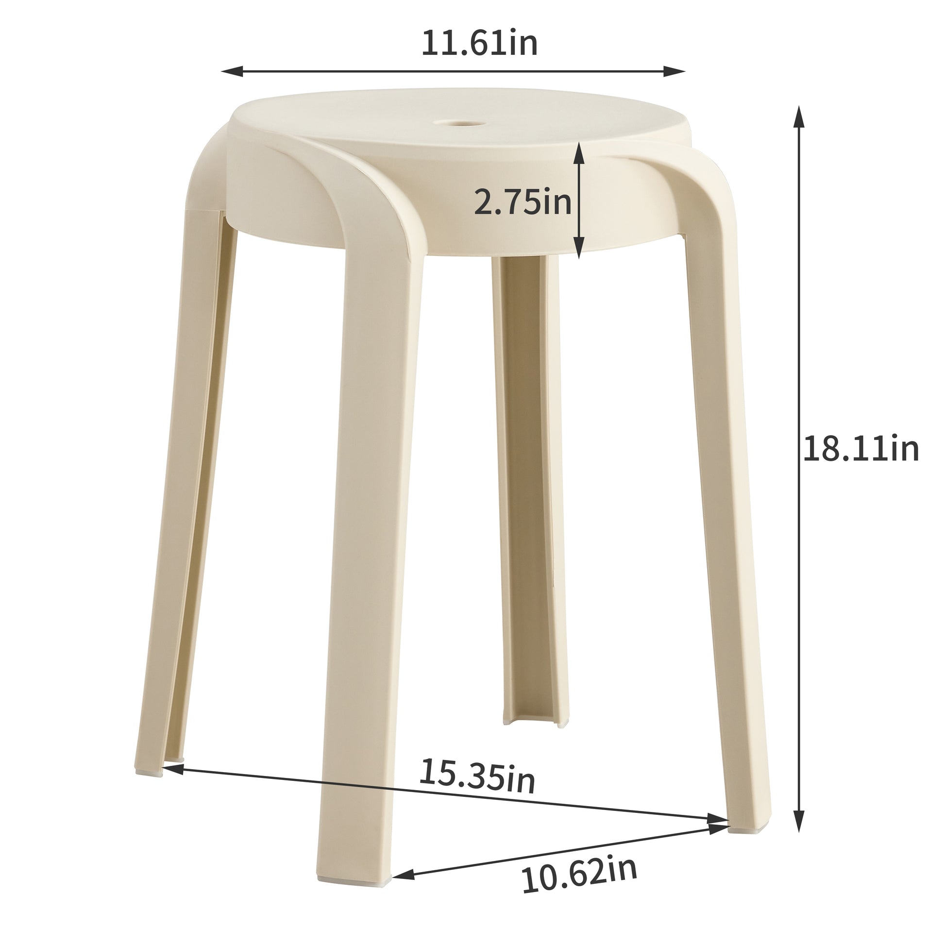 6 Pack Stackable Classroom Stools Plastic Stools Nesting Stools Colorful Round Stools Indoor Outdoor Flexible Seating Decorative Stools Chairs For Home Office School Classroom Beige Beige Plastic