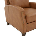 Jack Saddle Faux Leather Push Back Recliner Brown Foam Faux Leather