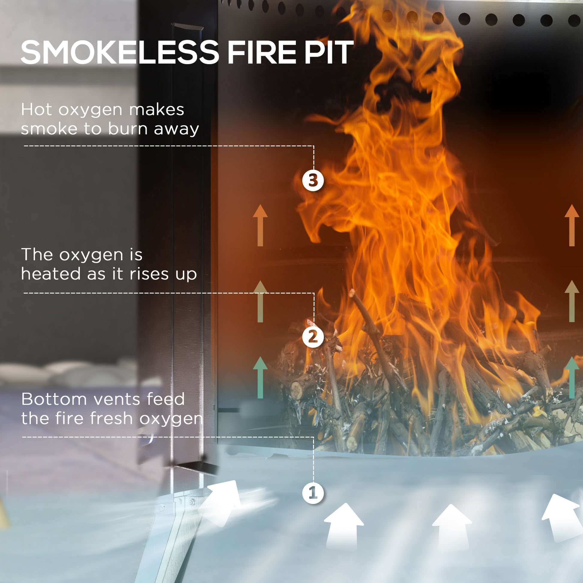 Outsunny 2 In 1 Smokeless Fire Pit, Bbq Grill, 19" Portable Wood Burning Firepit With Cooking Grate And Poker, Low Smoke Camping Bonfire Stove For Backyard Patio Picnic, Stainless Steel, Silver Silver Stainless Steel