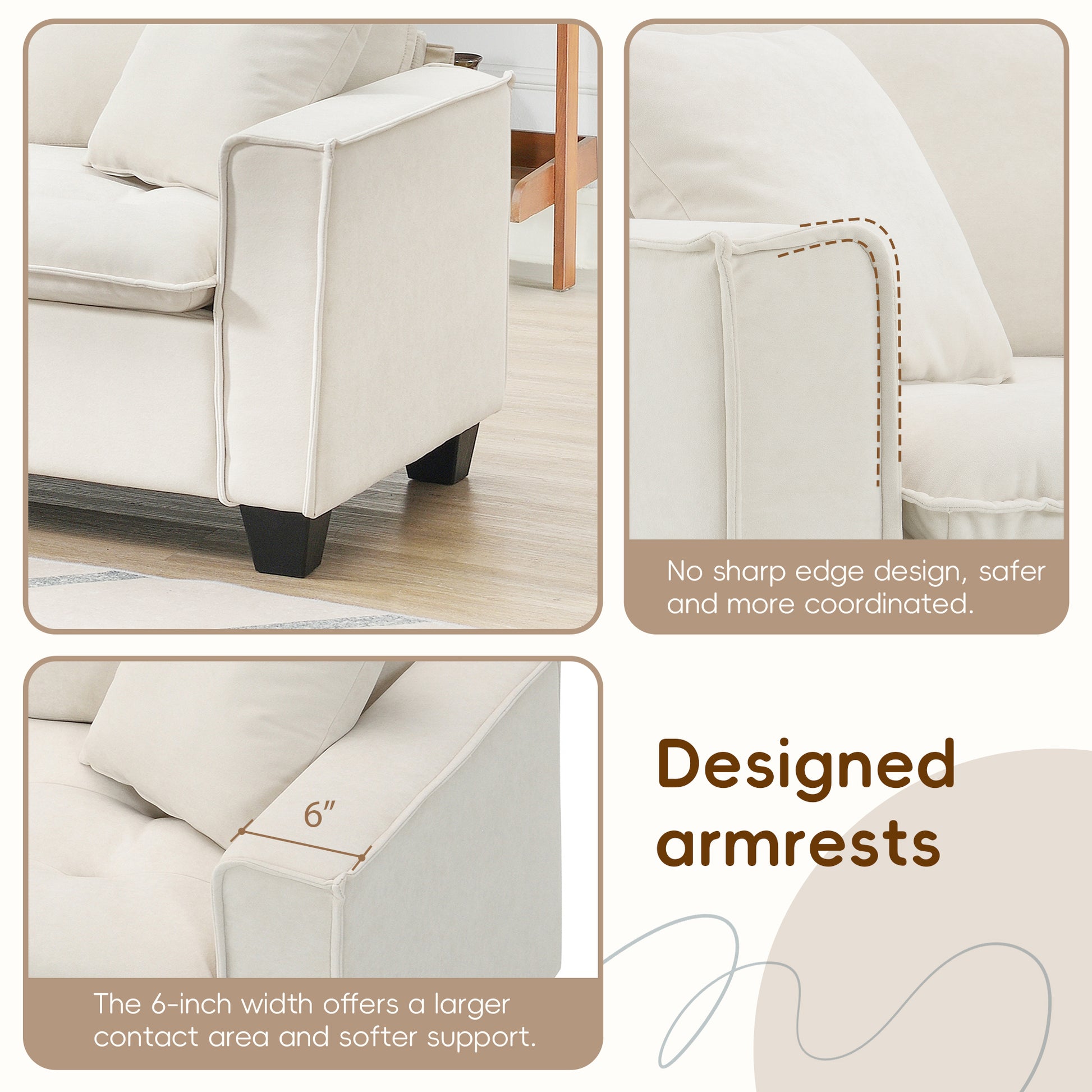 6006A Package Beige Suede 1 Seat