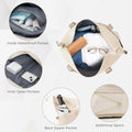 Luggage Sets 4 Piece, Expandable Abs Durable Suitcase With Travel Bag, Carry On Luggage Suitcase Set With 360 Spinner Wheels, Ivory And Golden Ivory Abs