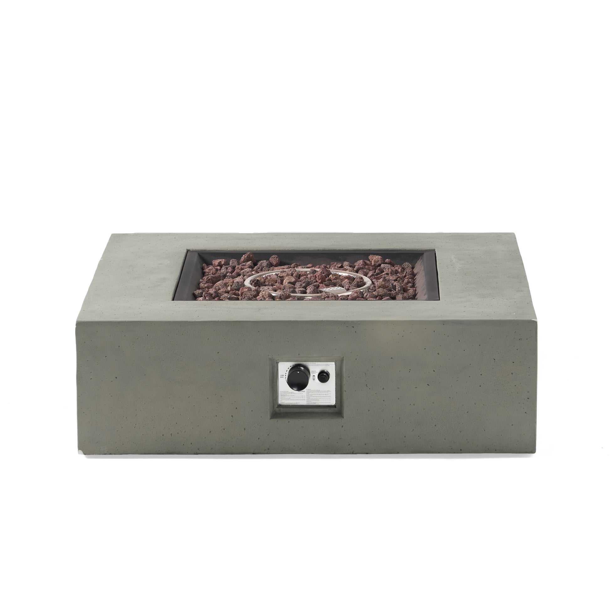 50 000 Btu Square Mgo Fire Table Tank Outside Light Grey Magnesium Oxide