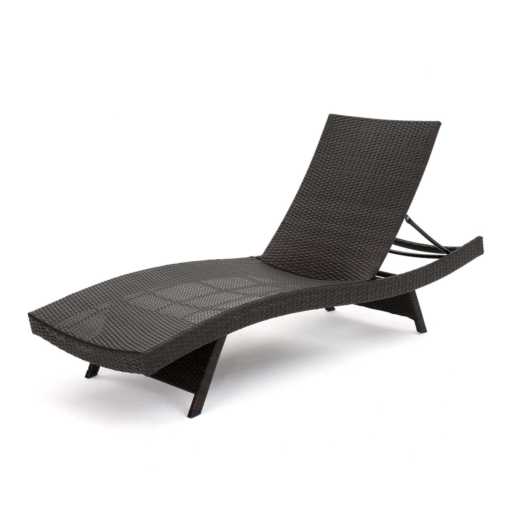 Salem Pe Wicker Chaise Lounge Brown Pe Rattan Iron