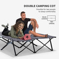Outsunny 2 Person Folding Camping Cot For Adults, 50