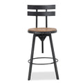 Metal Chair With Wooden Seat Antique Black Metal & Wood