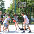 Soozier Portable Basketball Hoop System Stand With 33In Backboard, Height Adjustable 5Ft 7Ft For Indoor Outdoor Use Black Steel