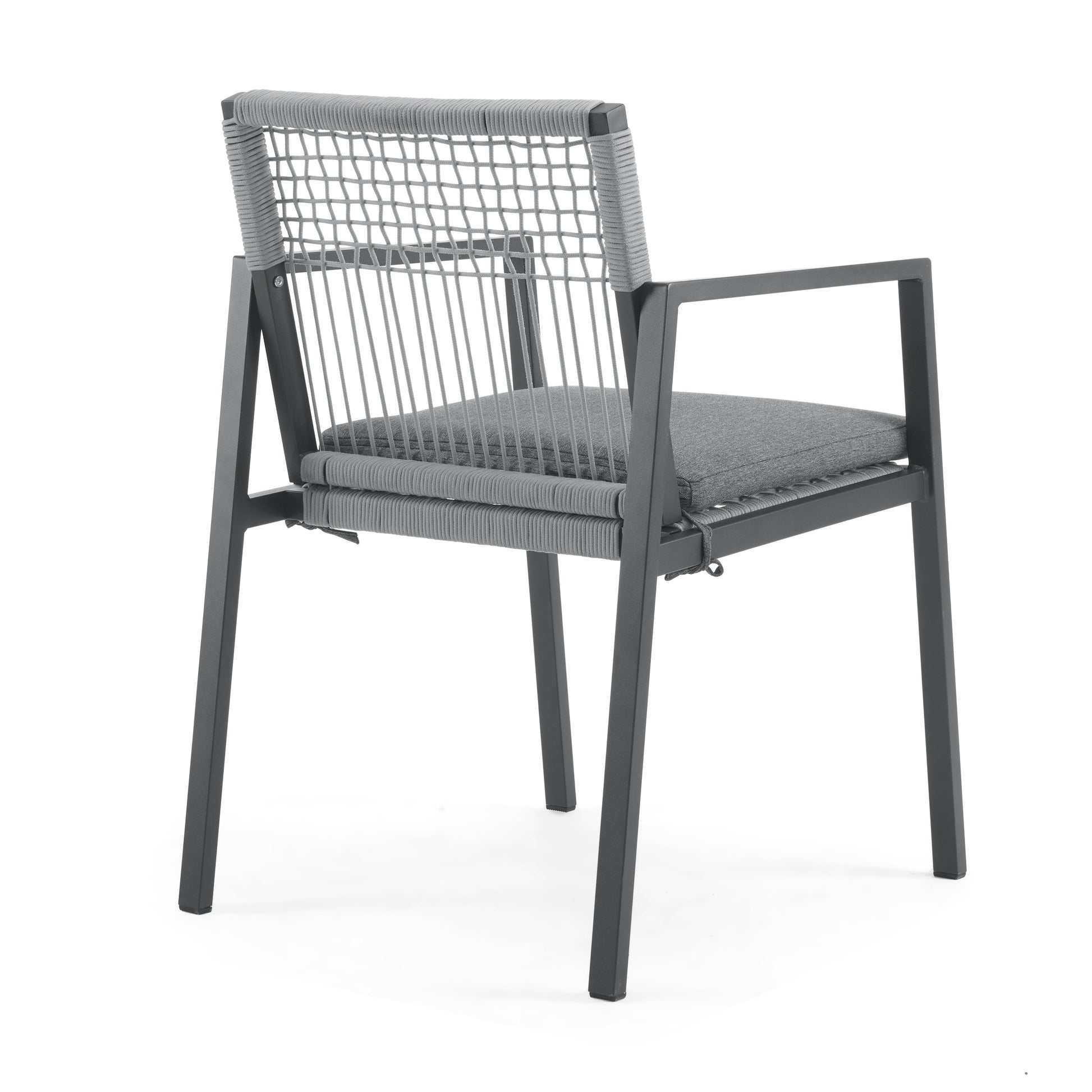 Outdoor Dining Set, Dining Chair Set Of 6 Aluminum Dining Table, Gray Black Black Grey Aluminum