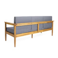 Gavin 3 Seater Dark Grey Wood Fabric