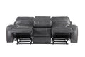 Keily Manual Reclining Sofa Gray Dark Gray Faux Leather 2 Seat